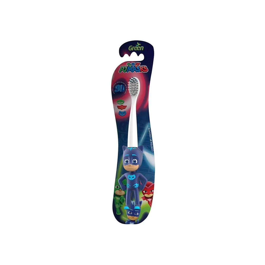 Escova Dental Infantil Branca Macia Até 6 Anos Pj Masks 3d Green