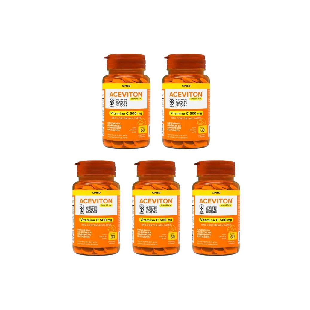 Kit 5 Aceviton Vitamina C Com 60 Comprimidos - Cimed