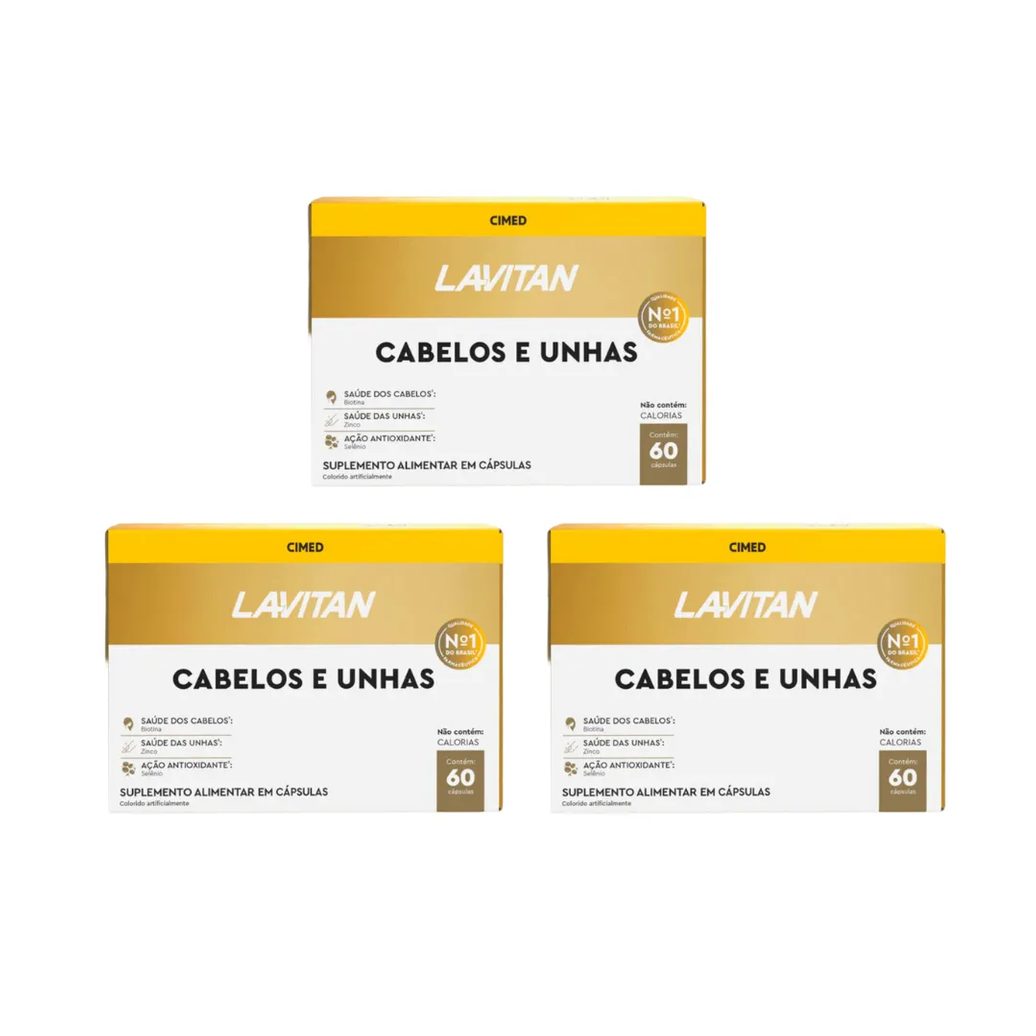 Kit 3 Lavitan Cabelos e Unhas com 60 Cáps - Cimed