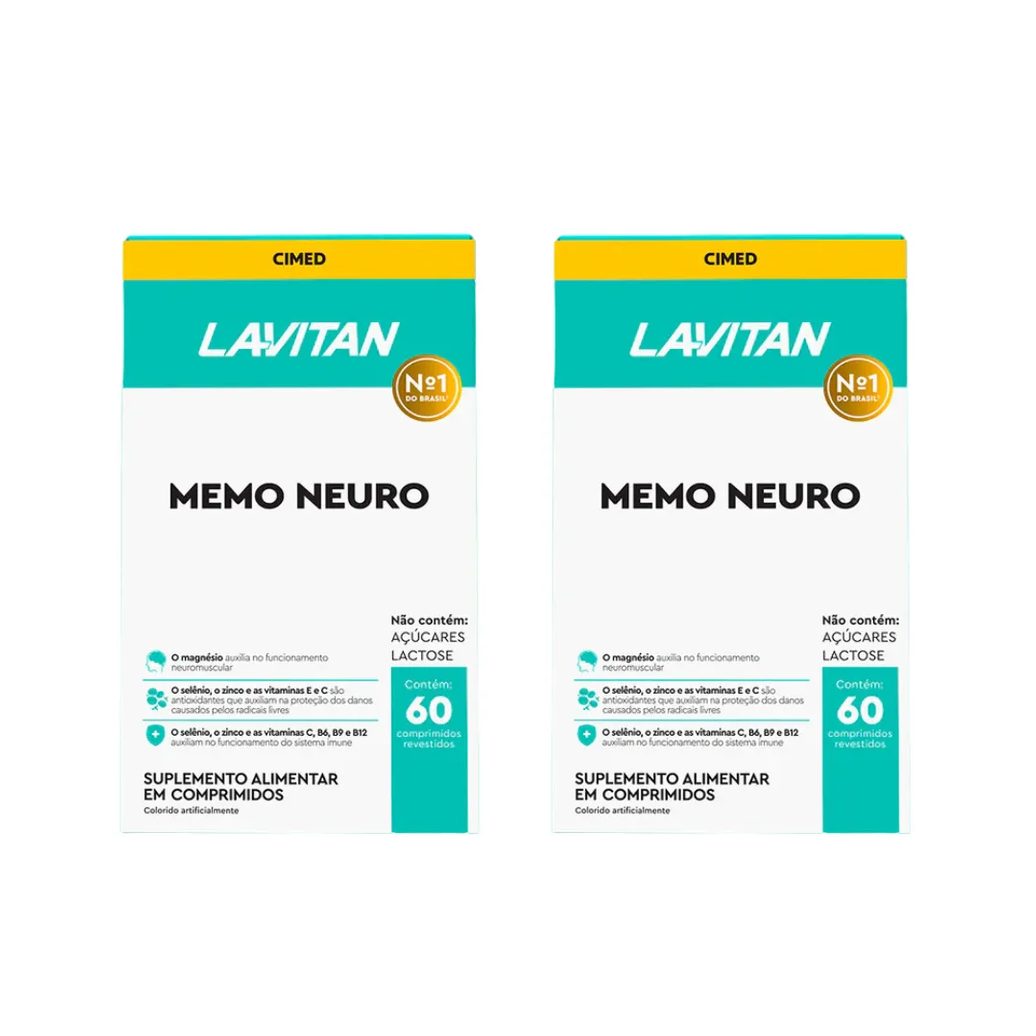 Kit 2 Lavitan Memoria 60 Cápsulas Suplemento Alimentar - Cimed