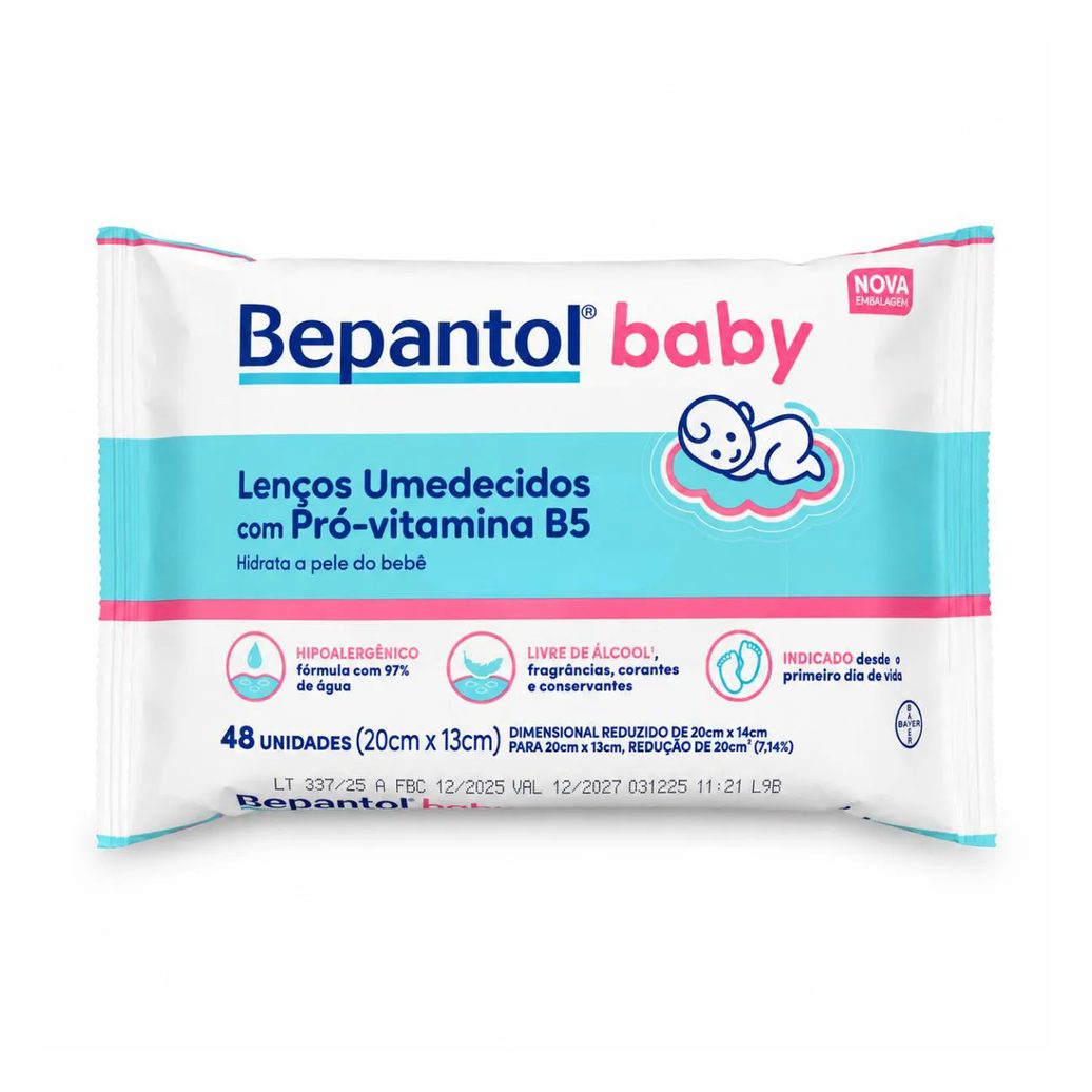 Lenço Umedecido Bepantol Baby 48 Unidades 20cm X 13cm Full