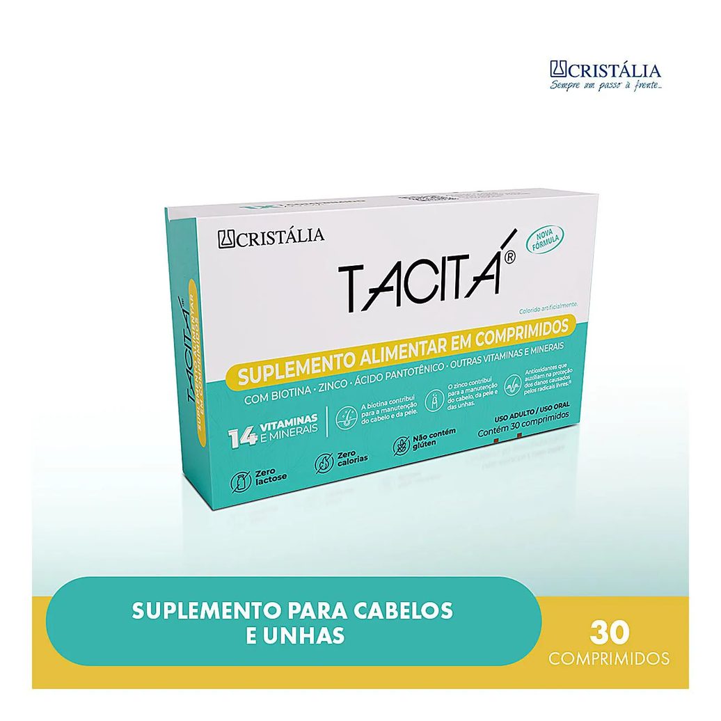 Suplemento Vitamínico Tacitá Unhas e Cabelos - 30 Comprimidos