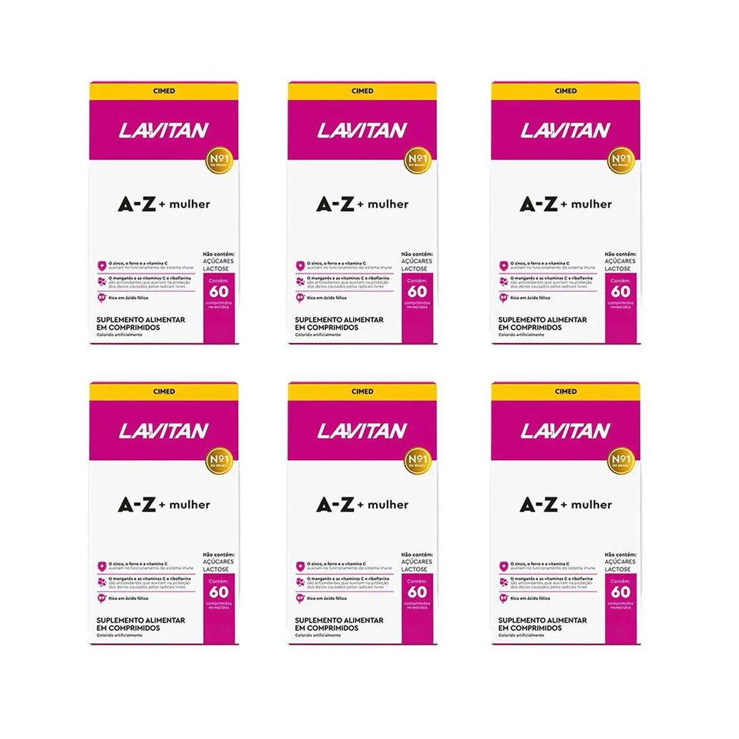 Kit 6 Lavitan A-Z Mulher Suplemento 60 Cápsulas - Cimed
