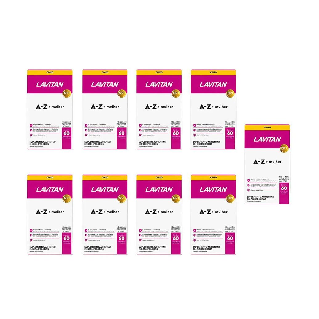 Kit 9 Lavitan A-Z Mulher Suplemento 60 Cápsulas - Cimed