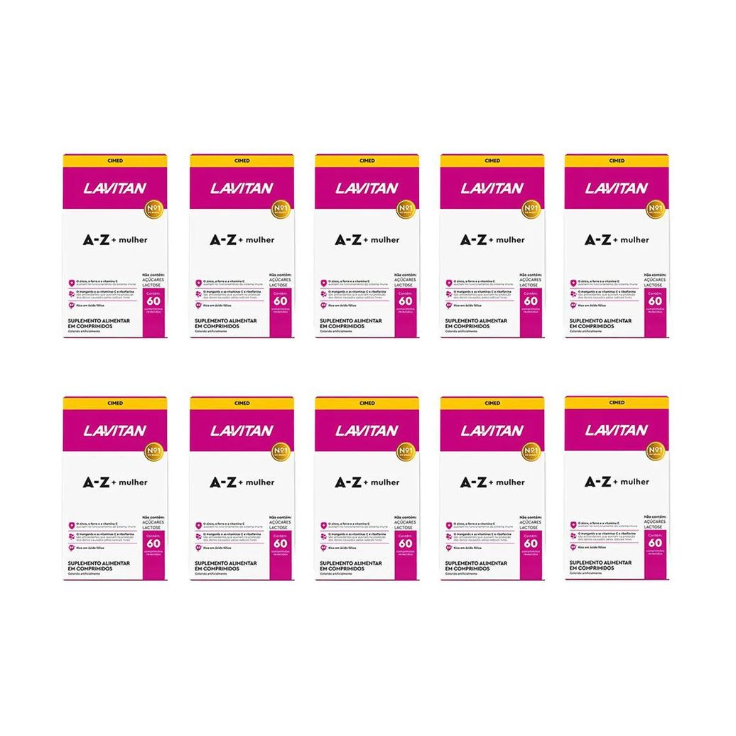 Kit 10 Lavitan A-Z Mulher Suplemento 60 Cápsulas - Cimed