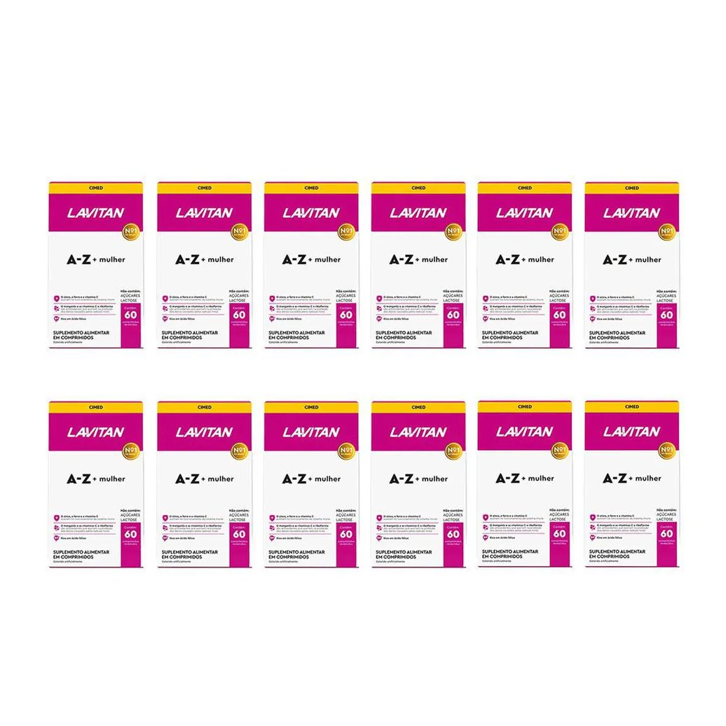 Kit 12 Suplemento Lavitan A-Z Mulher Vitaminas Com 60 Cápsulas - Cimed