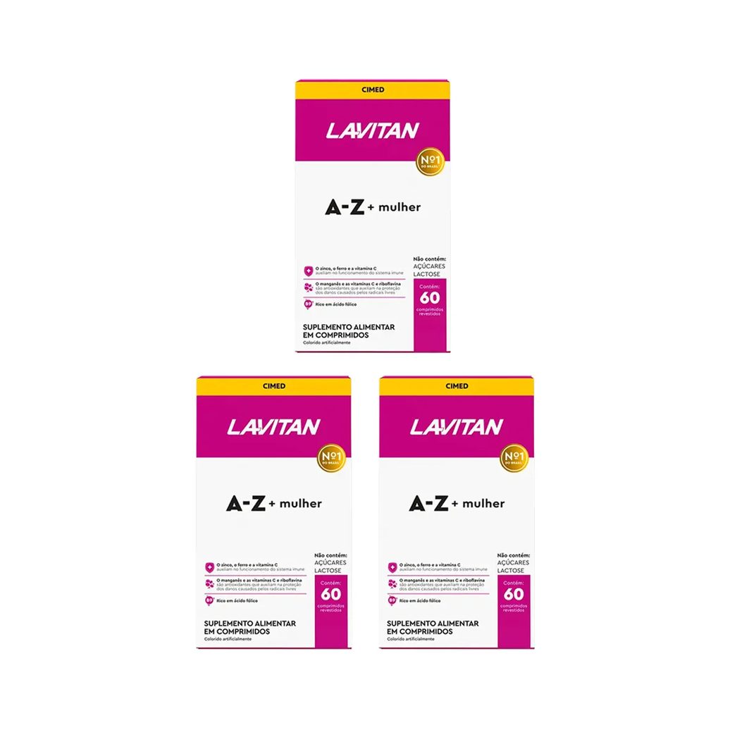 Kit 3 Lavitan A-Z Mulher Suplemento 60 Cápsulas - Cimed
