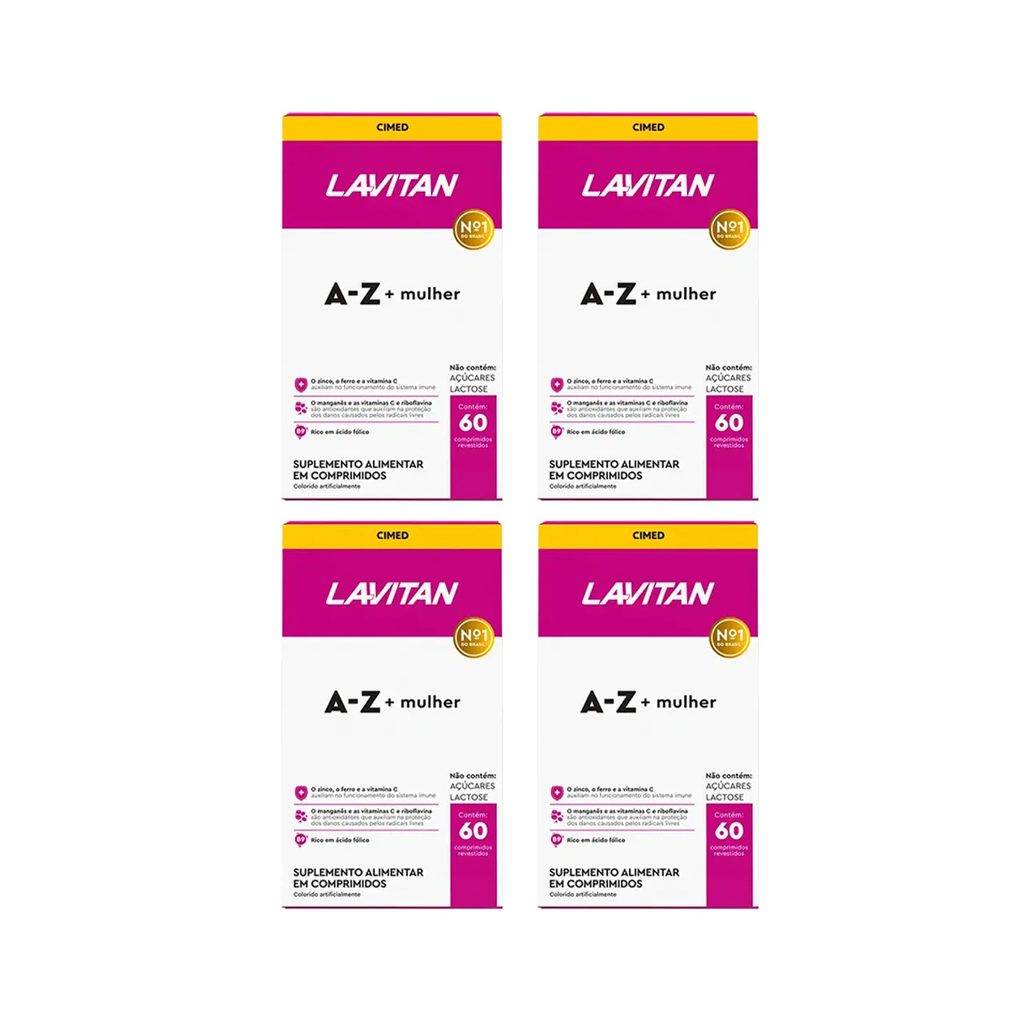 Kit 4 Lavitan A-Z Mulher Suplemento 60 Cápsulas - Cimed