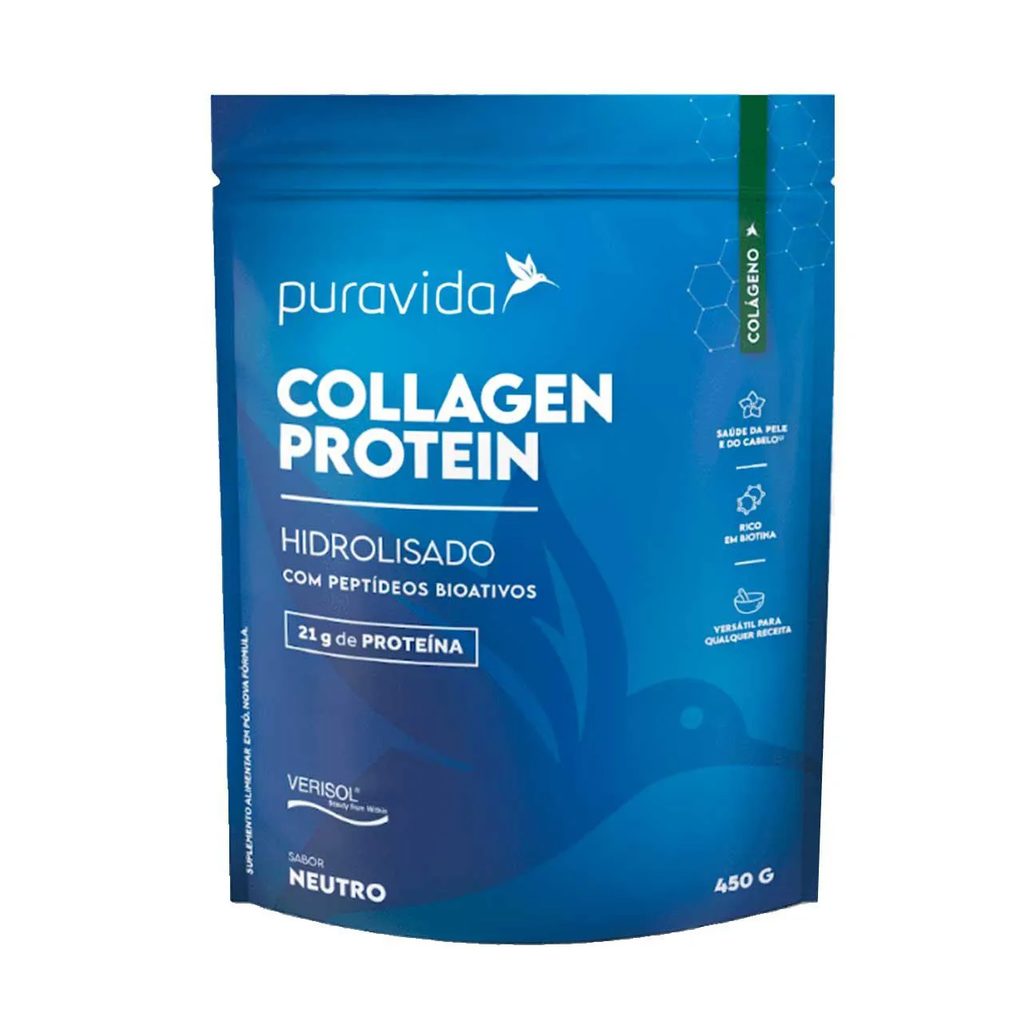 Colágeno Hidrolisado Collagen Protein Puravida Neutro 450g