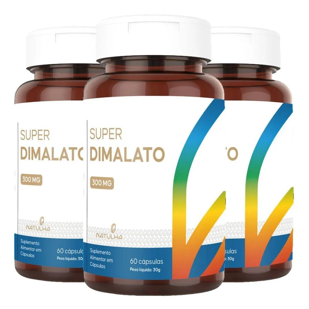 Kit 3x Super Magnésio Dimalato 300mg Elementar 60 cápsulas – Natulha