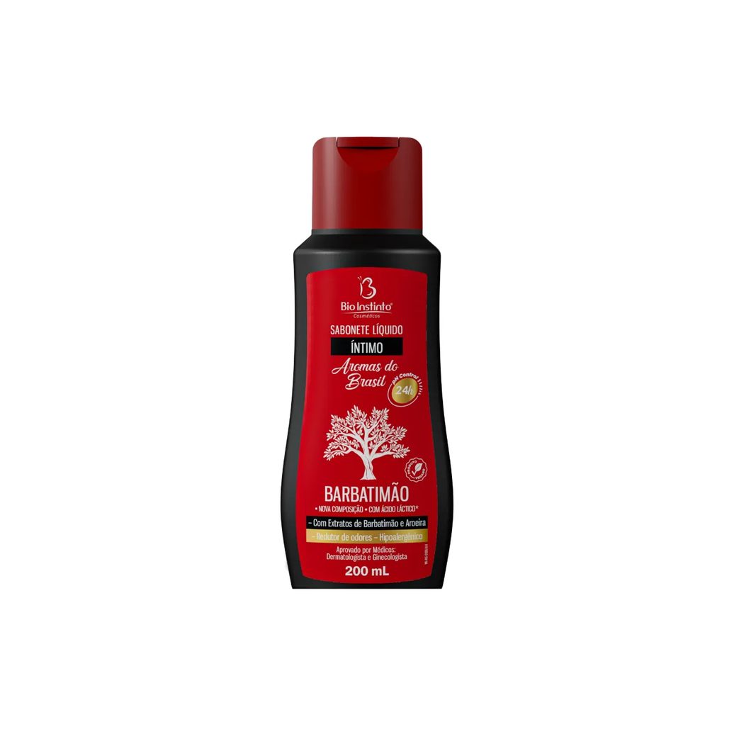Sabonete Líquido Íntimo Bio Instinto Aromas do Brasil Barbatimão e Aroeira 200ml