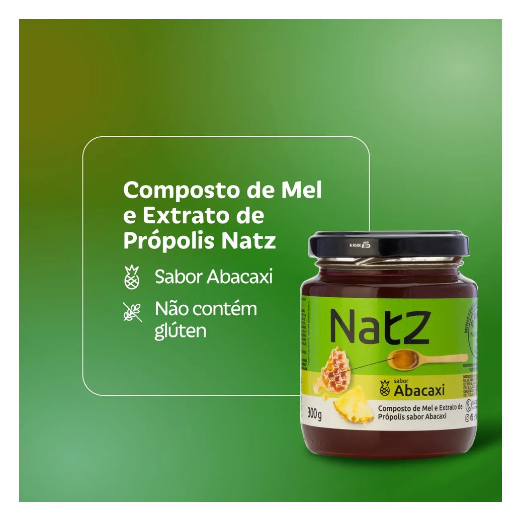 Composto de Mel e Própolis Natz Abacaxi 300g