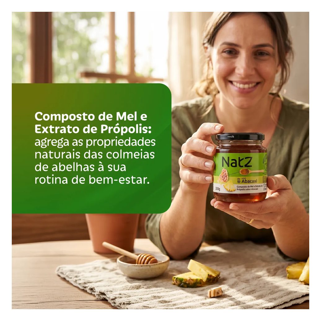 Composto de Mel e Própolis Natz Abacaxi 300g