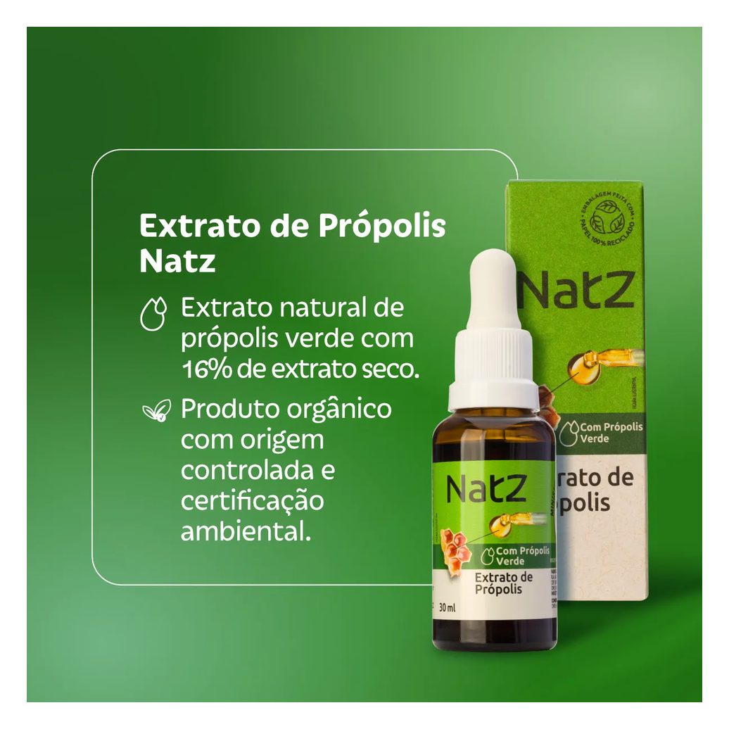 Extrato de Própolis Verde Natz Com Álcool 30ml