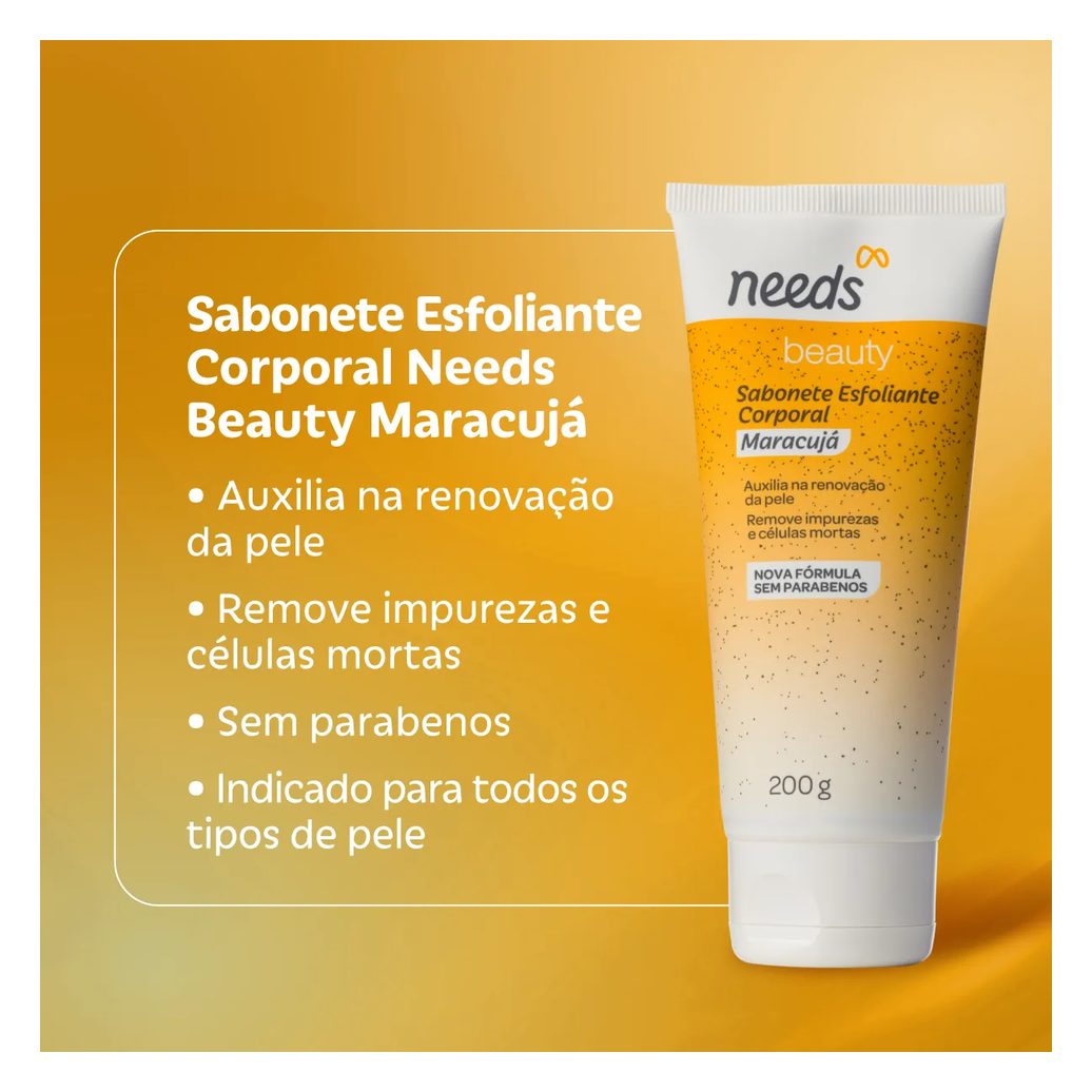 Sabonete Esfoliante Needs Beauty Maracujá 200ml