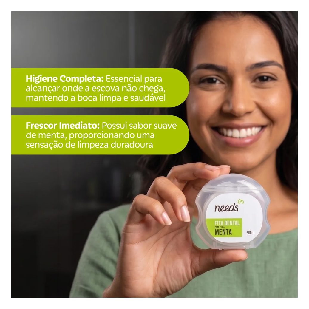 Fita Dental Needs com Cera Menta 90m