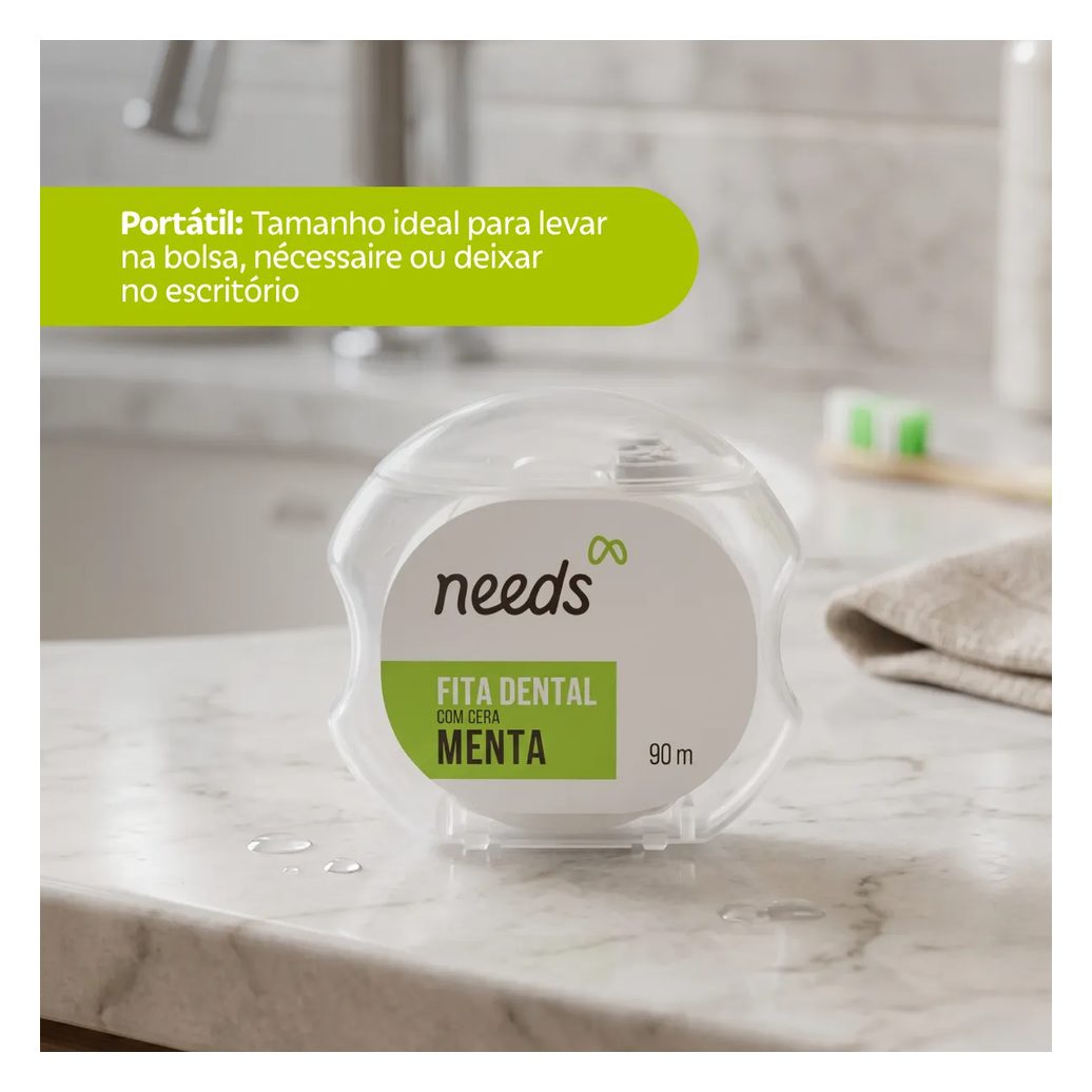Fita Dental Needs com Cera Menta 90m