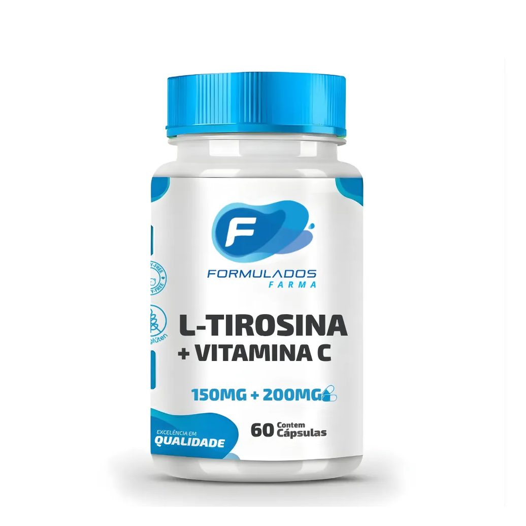 L Tirosina 150mg + Vitamina C 200mg - 60 cápsulas