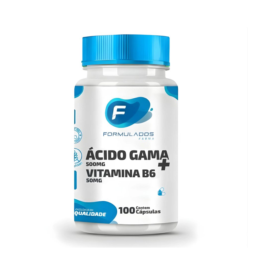Ácido Gama 500mg e Vitamina B6 100 cápsulas