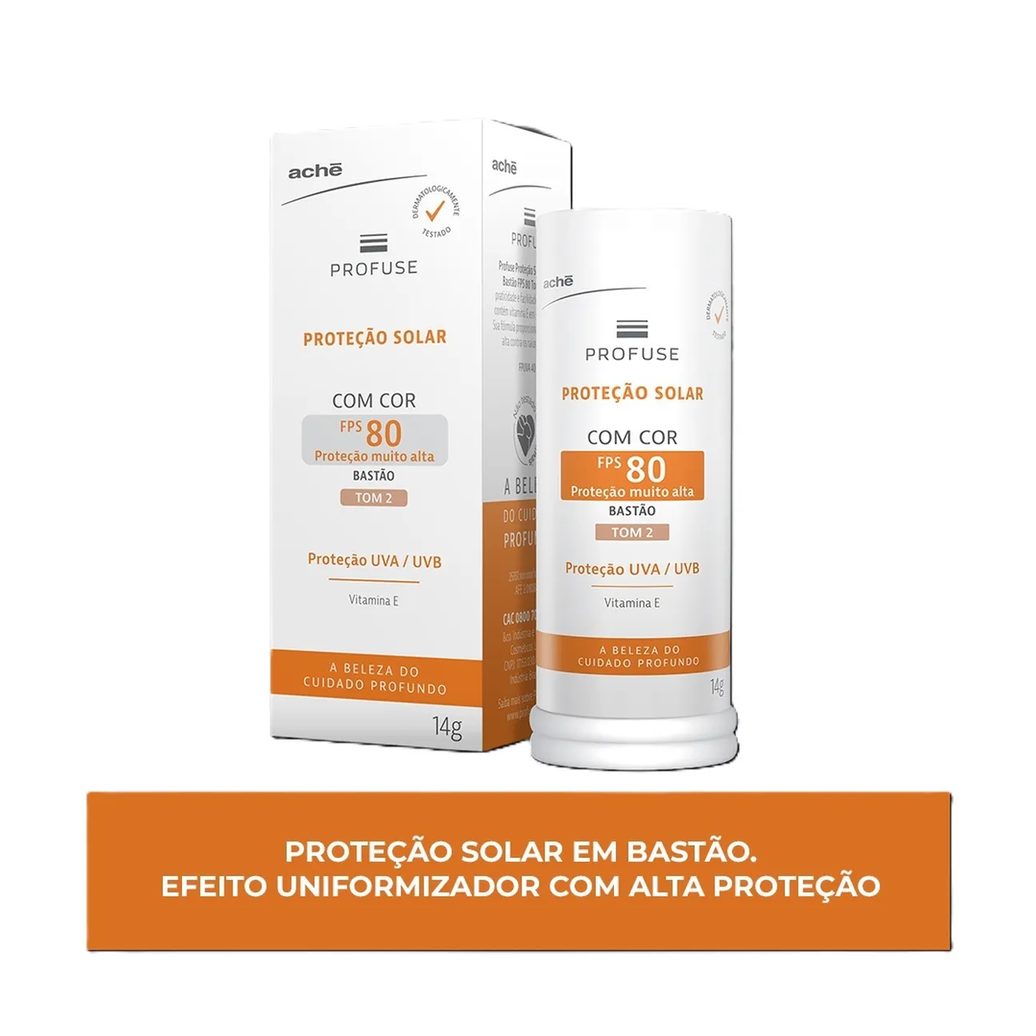 Protetor Solar Facial em Bastão Profuse FPS 80 Tom 2 14g