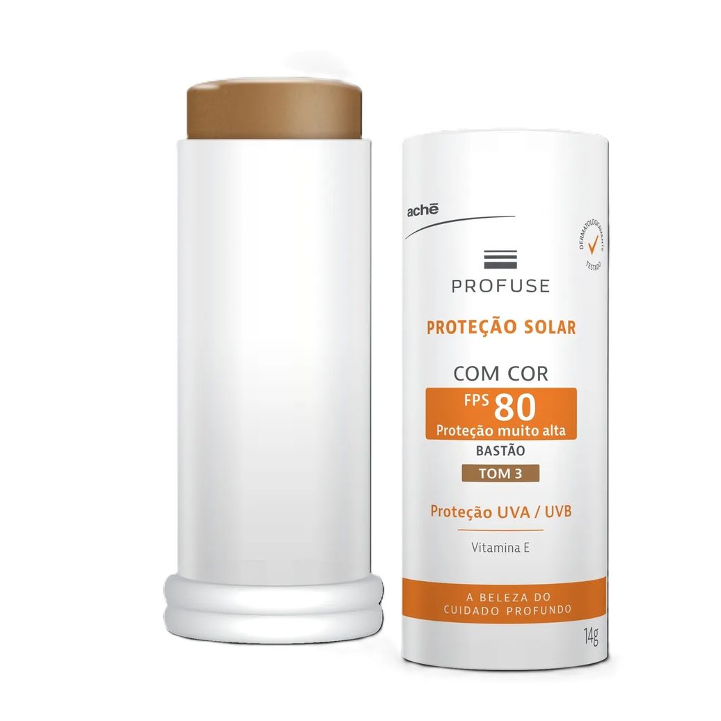 Protetor Solar Facial em Bastão Profuse FPS 80 Tom 3 14g