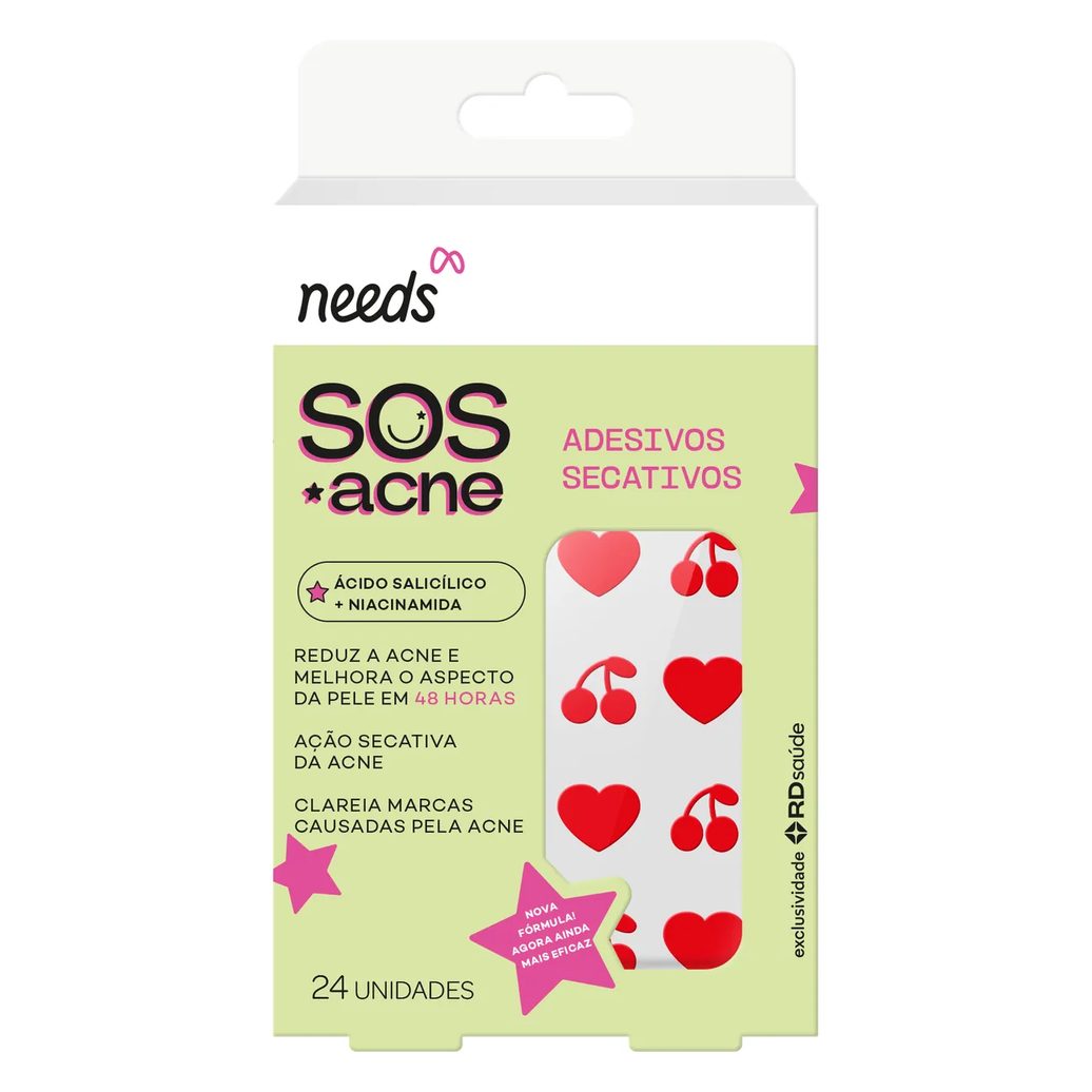 Adesivo Secativo para Acne Needs SOS Acne Ácido Salicílico 24 unidades