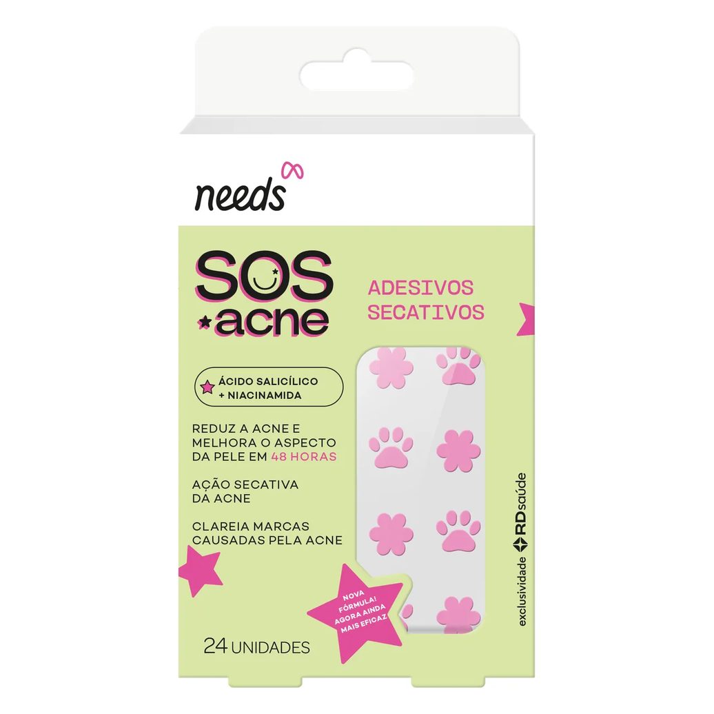 Adesivo Secativo para Acne Needs SOS Acne Ácido Salicílico 24 unidades