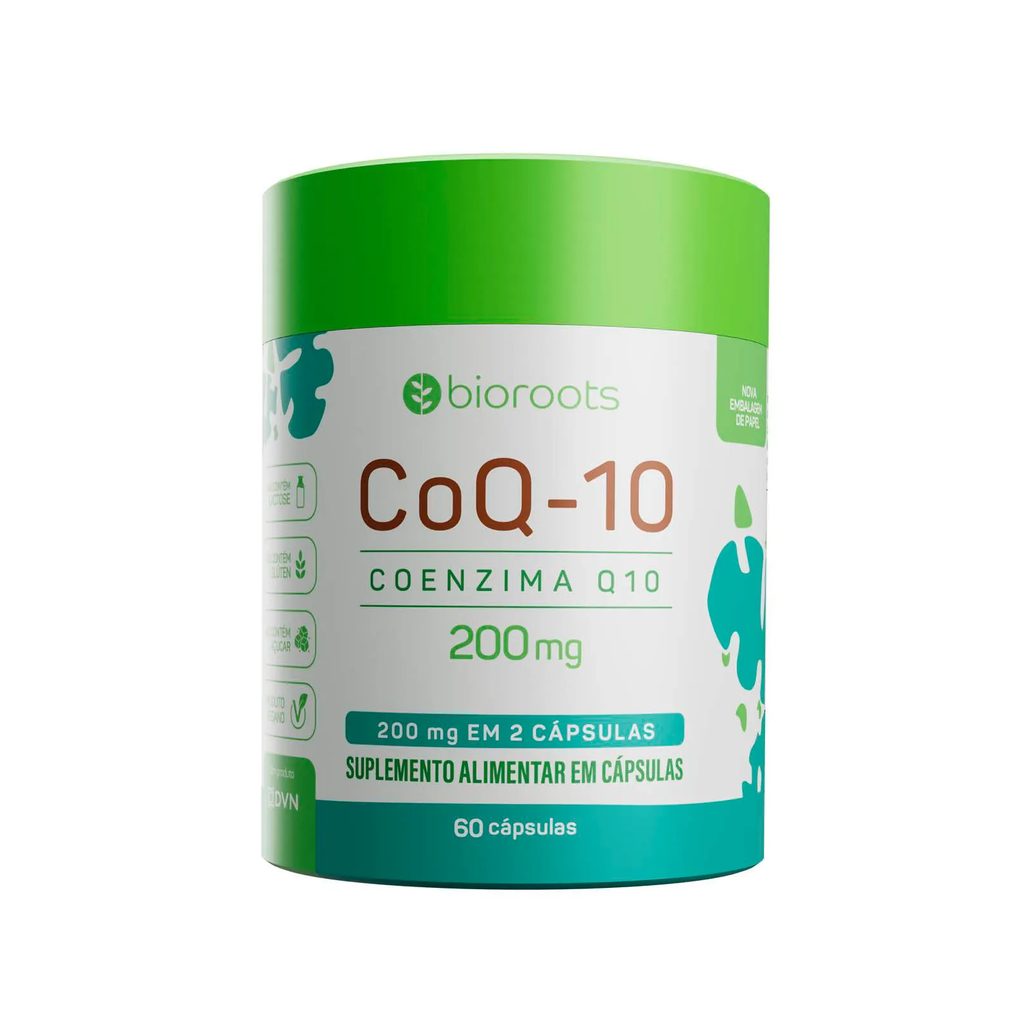 Coezima Q10 200mg com 60 cápsulas - Bioroots