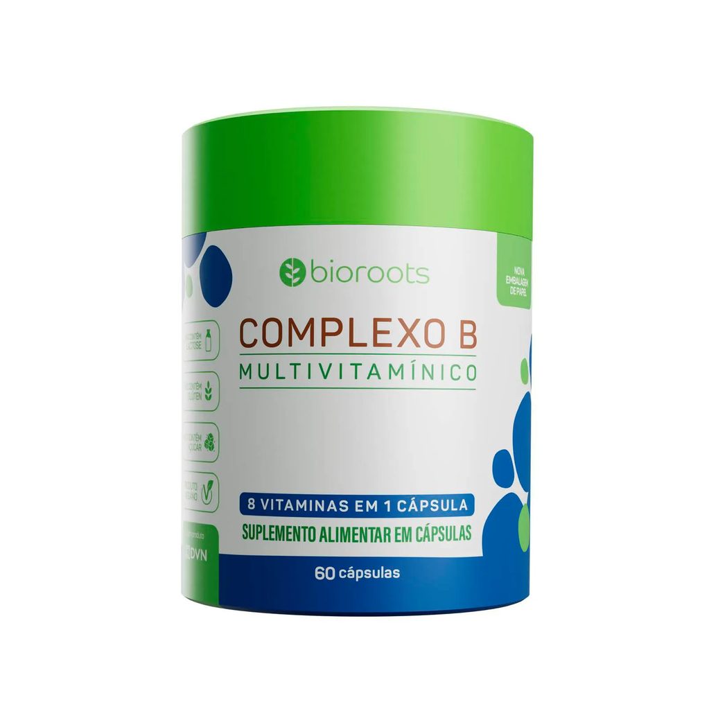 Complexo B Multivitamin com 60 unidades - Bioroots