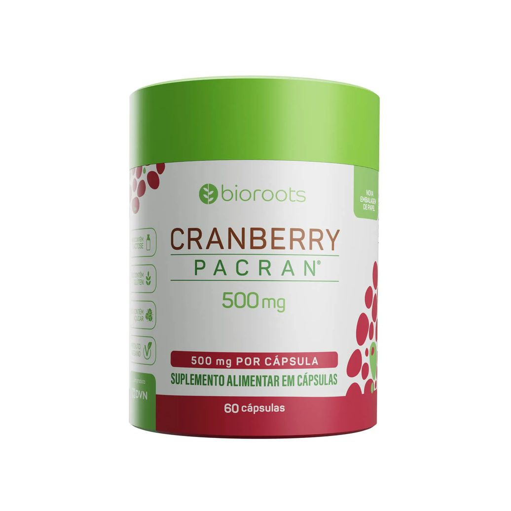 Cranberry Pacran 500mg com 60 unidades - Bioroots