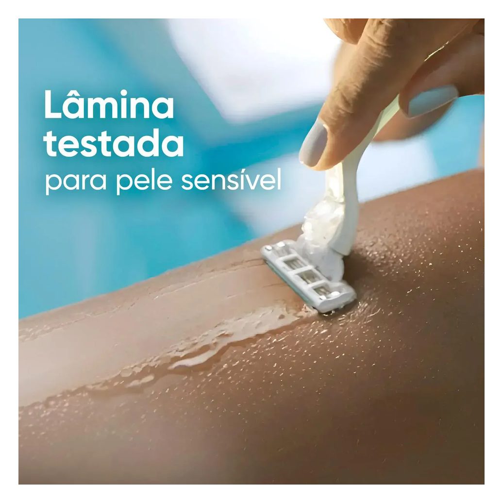 Kit Aparelho de Depilar Gillette Vênus Pele Sensível com Aloe e Vera 1 unidade + Carga 3 Unidades