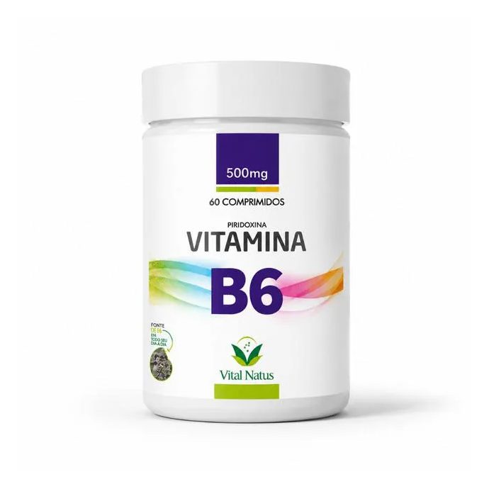 Kit 5 Vitamina B6 500mg Vital Natus Piridoxina 300 Comprimidos Suplemento Alimentar