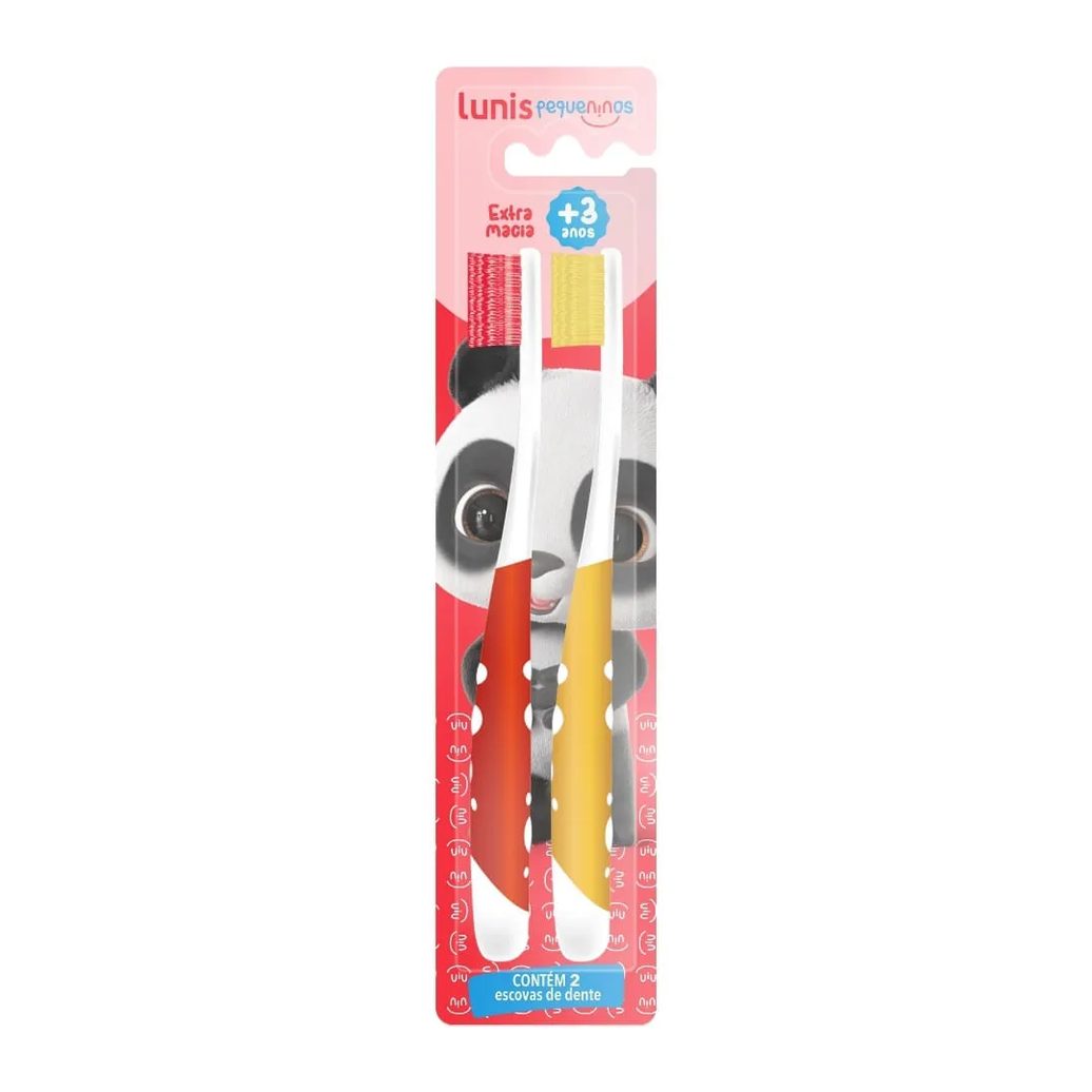 Escova De Dente Lunis Pequeninos Extra Macia 2 Unidades