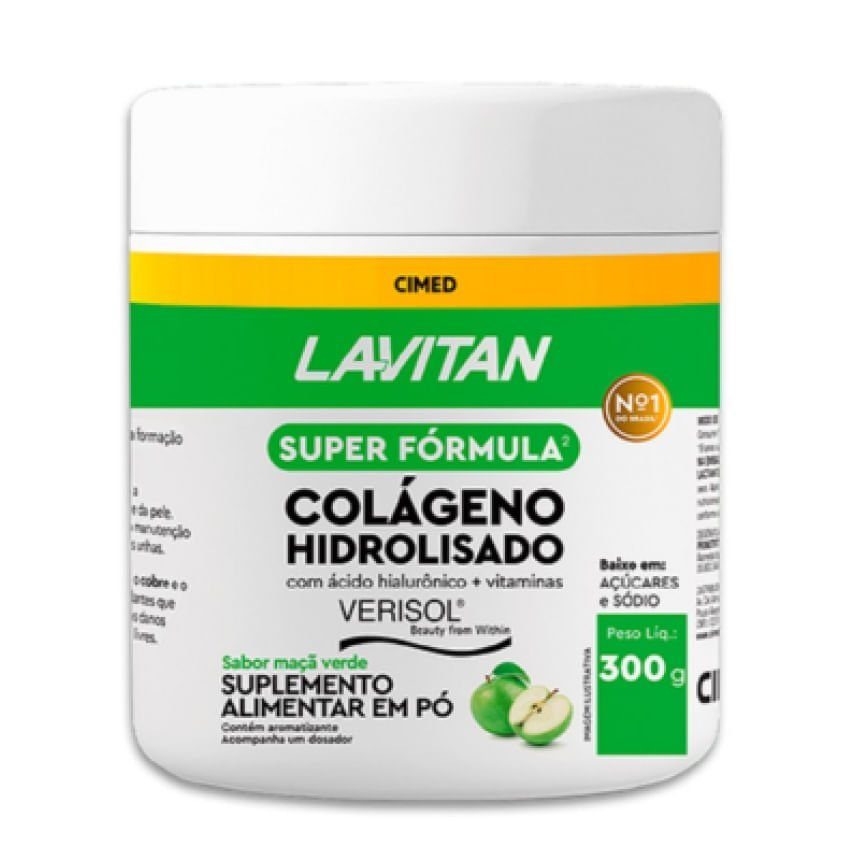 Lavitan Colágeno Hidrolisado Verisol 300 g Sabor Maçã Verde