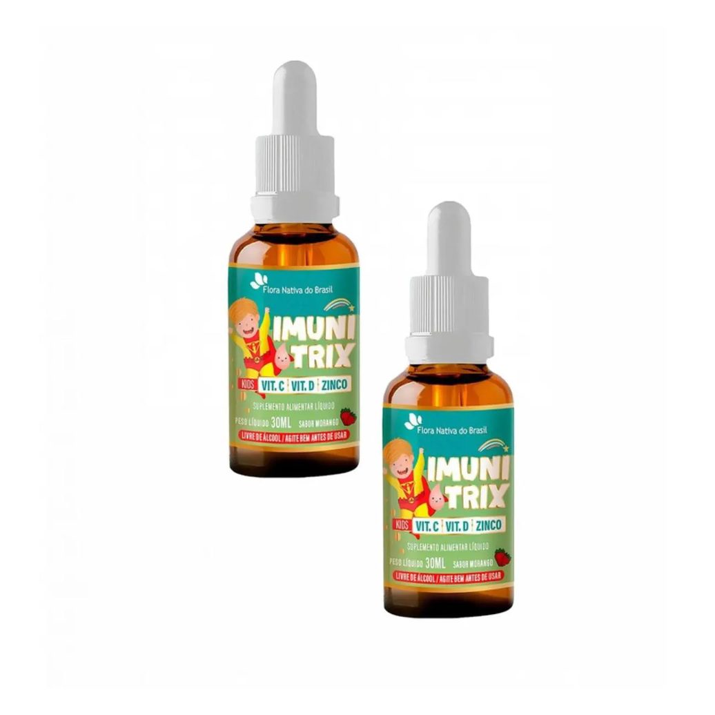 2x Imunitrix – Vitamina C – Vitamina D – Zinco – 30ml – Morango