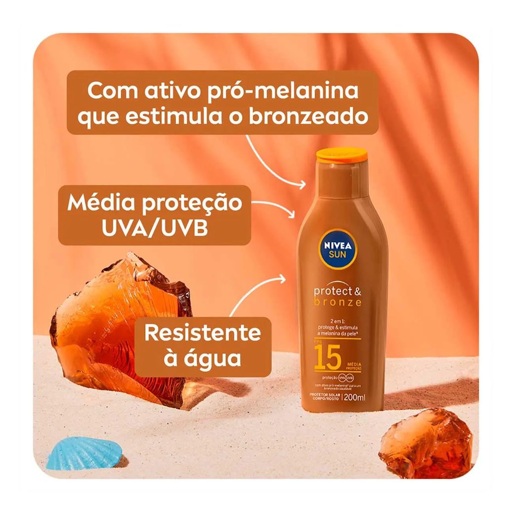 Protetor Solar FPS15 Nivea Sun Protect & Bronze 200ml