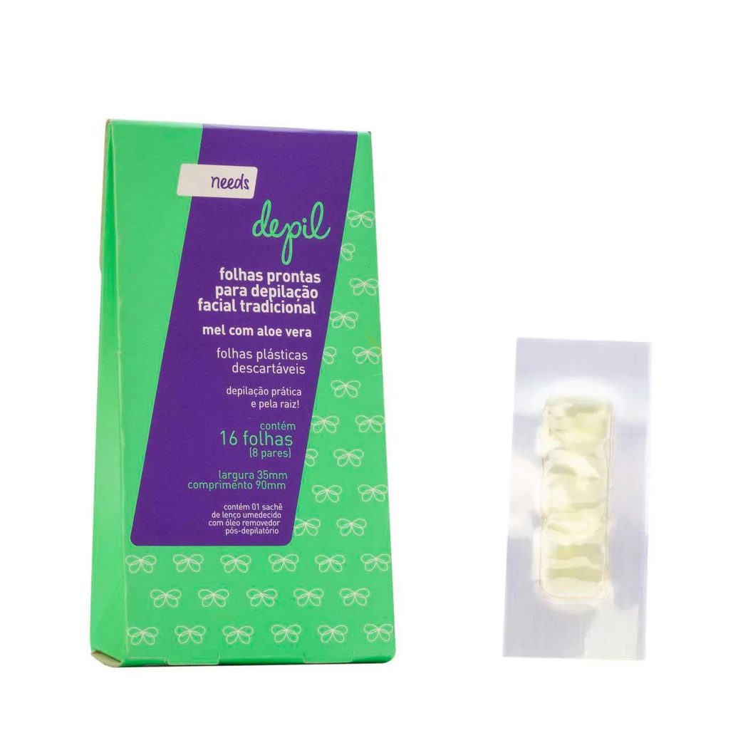 Folha Depilatória Facial Needs Depil Mel 16 Folhas