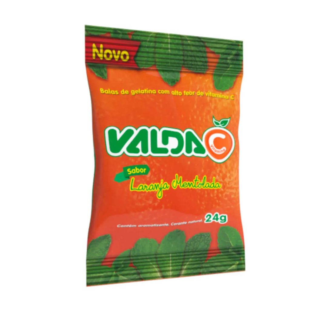 Pastilhas Valda C Balas de Gelatina Laranja Mentolada 24g