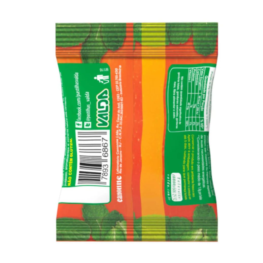 Pastilhas Valda C Balas de Gelatina Laranja Mentolada 24g