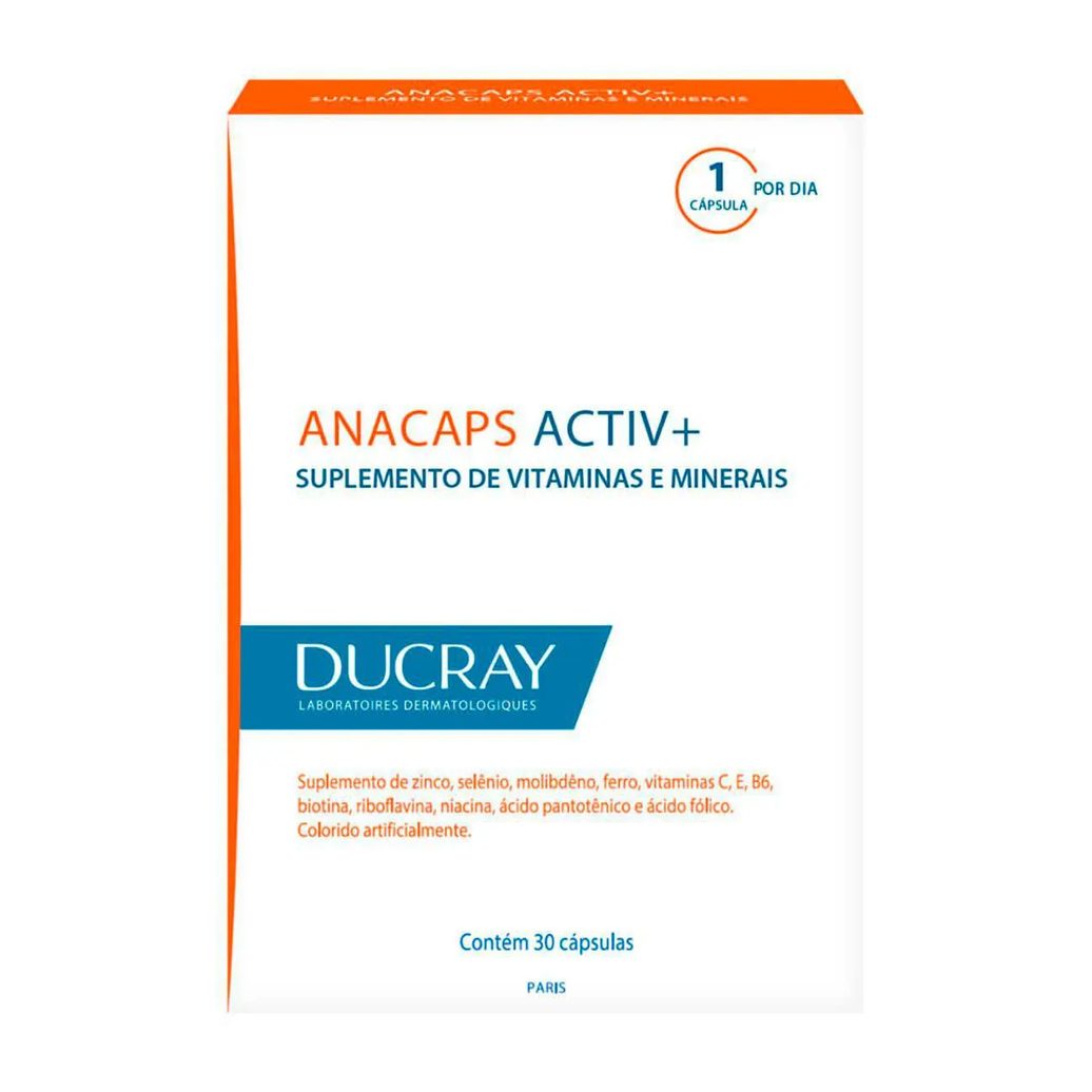 Polivitamínico Anacaps Activ+ Cabelos e Unhas 30 cápsulas