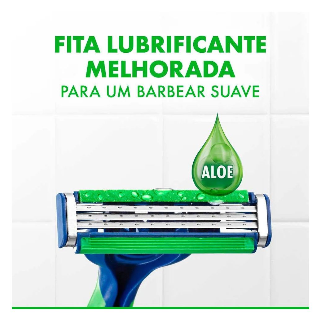 Aparelho de Barbear Gillette Prestobarba 3 Sensitive Aloe Vera 4 unidades