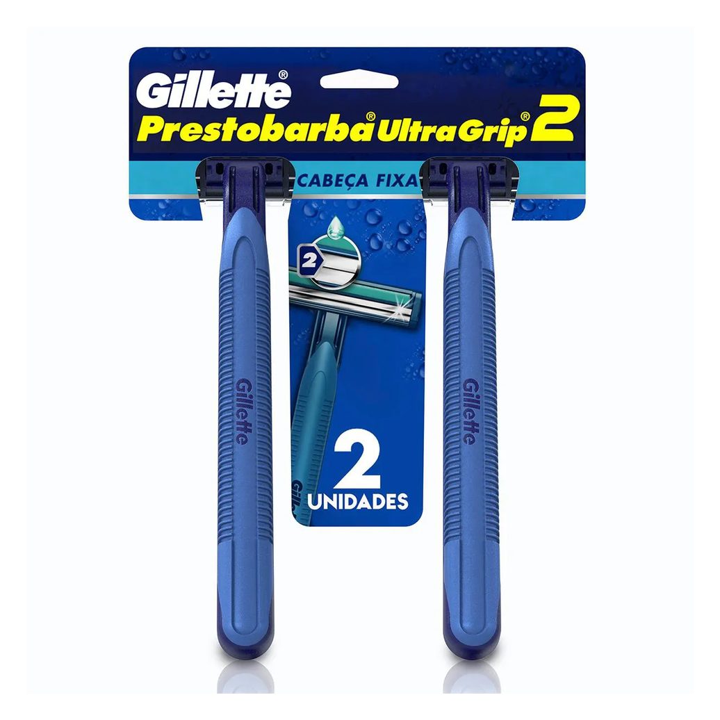 Aparelho para Barbear Masculino Gillette Prestobarba Ultragrip com 2 unidades
