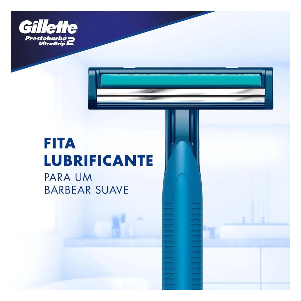 Aparelho para Barbear Masculino Gillette Prestobarba Ultragrip com 2 unidades