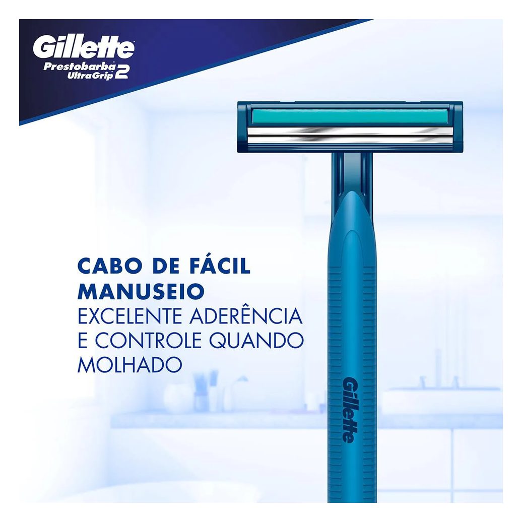Aparelho para Barbear Masculino Gillette Prestobarba Ultragrip com 2 unidades
