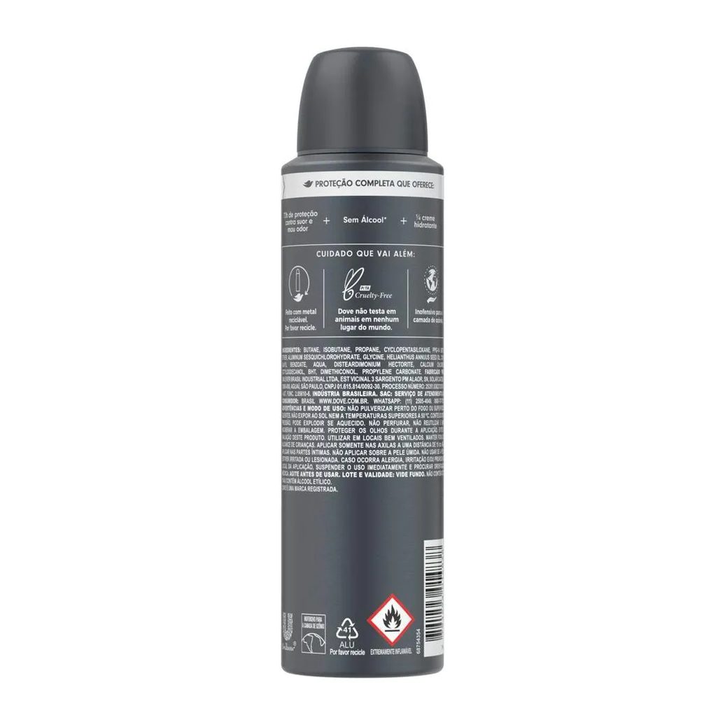 Desodorante Antitranspirante Aerosol Dove Men +Care Sem Perfume 48h 150ml