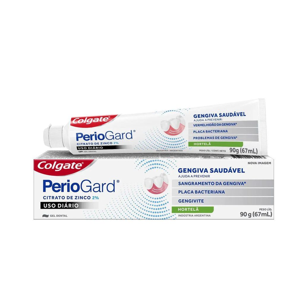 Kit Cuidado com a Gengiva Periogard Pasta de Dente em Gel Sabor Hortelã + Escova de Dente Extra Macia + Enxaguante Bucal Sem Álcool Extra Mint