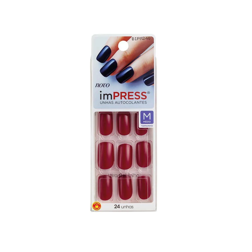 Unhas Autocolantes Impress Message Me Média com 24 Unidades
