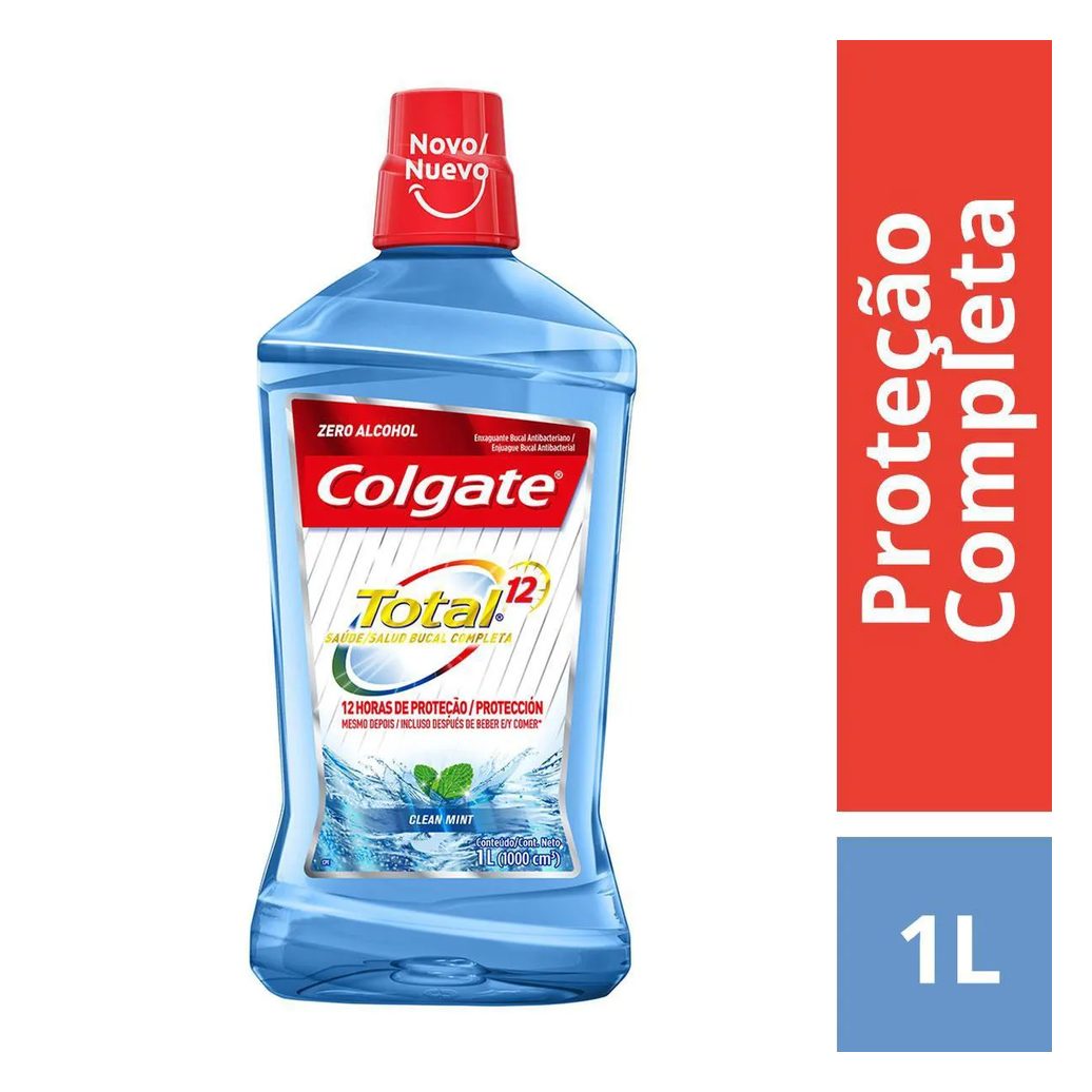 Enxaguante Bucal Sem Álcool Colgate Total 12 Clean Mint 1L