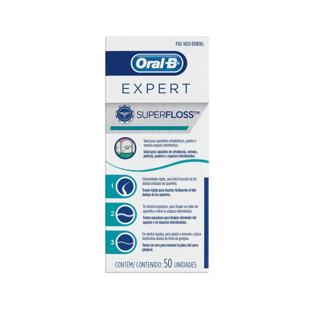 Fio Dental Oral-B Expert SuperFloss com 50 unidades