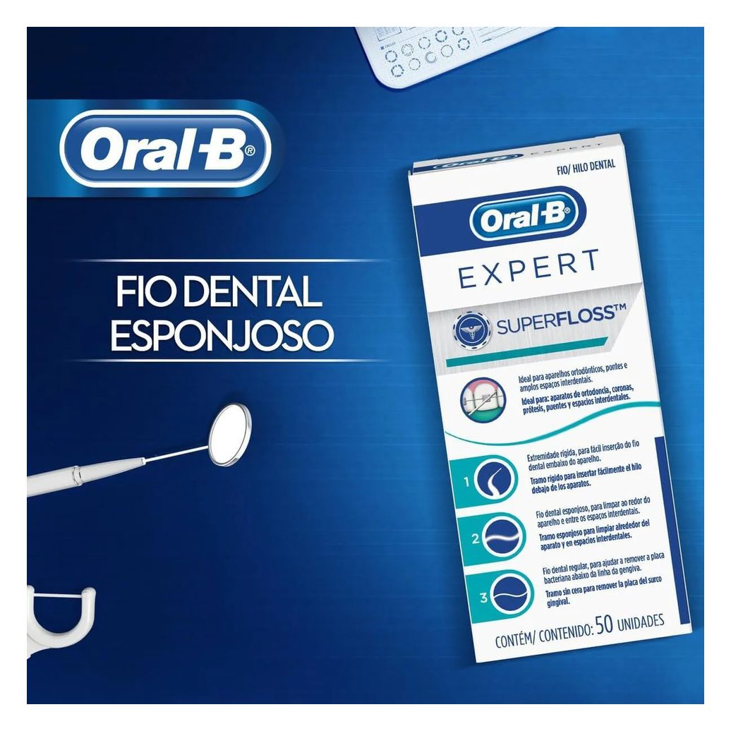 Fio Dental Oral-B Expert SuperFloss com 50 unidades